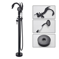 Robinet Baignoire sur Pied Col de Cygne Laiton avec Douchette, 4 Finitions