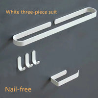 Kit Porte-Serviette Aluminium Blanc Sans Perçage