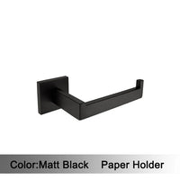 Accessoires Salle de Bain Noir Mat à la Pièce, 13 Articles