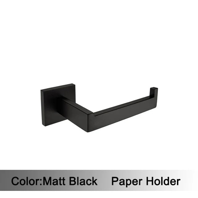 Accessoires Salle de Bain Noir Mat à la Pièce, 13 Articles