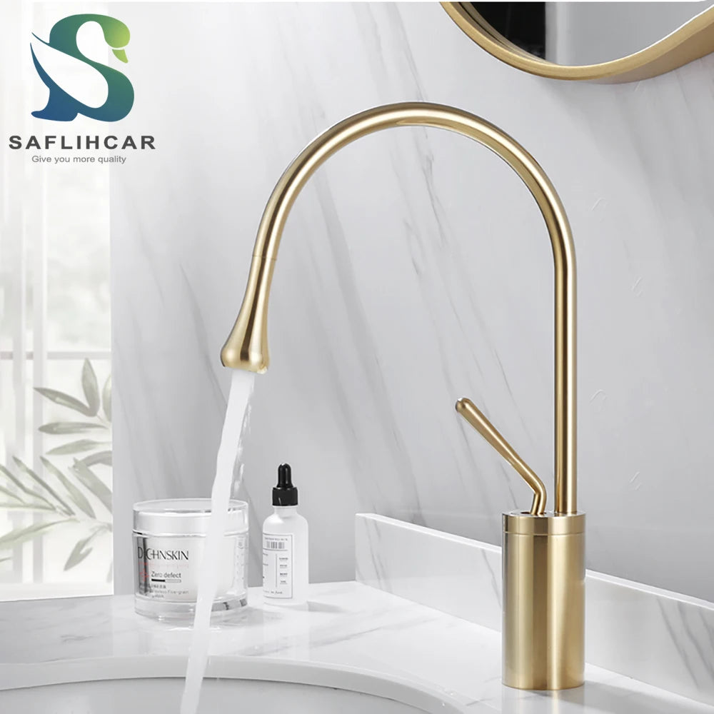 Mitigeur de Lavabo Moderne Monté sur Plan en Laiton