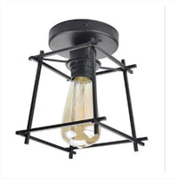Plafonnier Cuisine Industriel Noir Semi-Encastré, Cage Métal, 25 Modèles au Choix