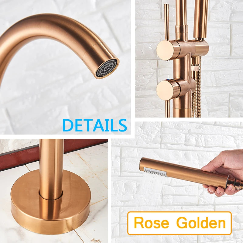 Robinet de Baignoire sur Pied 7 Finitions Bec Pivotant