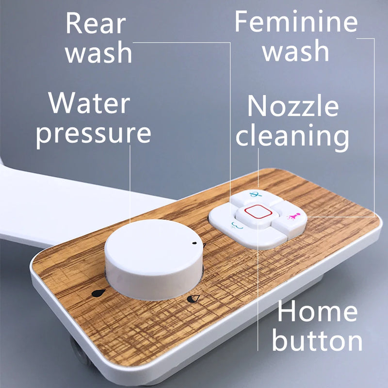 Bidet WC Adaptable Ultra Fin 6 mm, Double Buse Autonettoyante, Sans Électricité