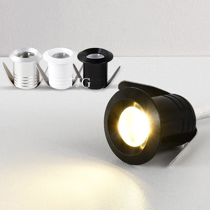 Mini Spot LED Encastrable Cuisine 1 ou 3 W, Ø 28 mm, Meuble et Vitrine