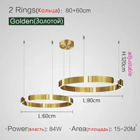 Suspension Cuisine LED Anneaux Ouverts, Ø 40 à 80 cm