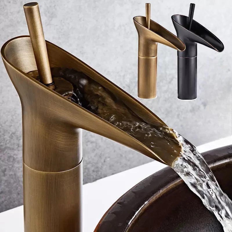 Mitigeur Lavabo Cascade Laiton Bronze Antique
