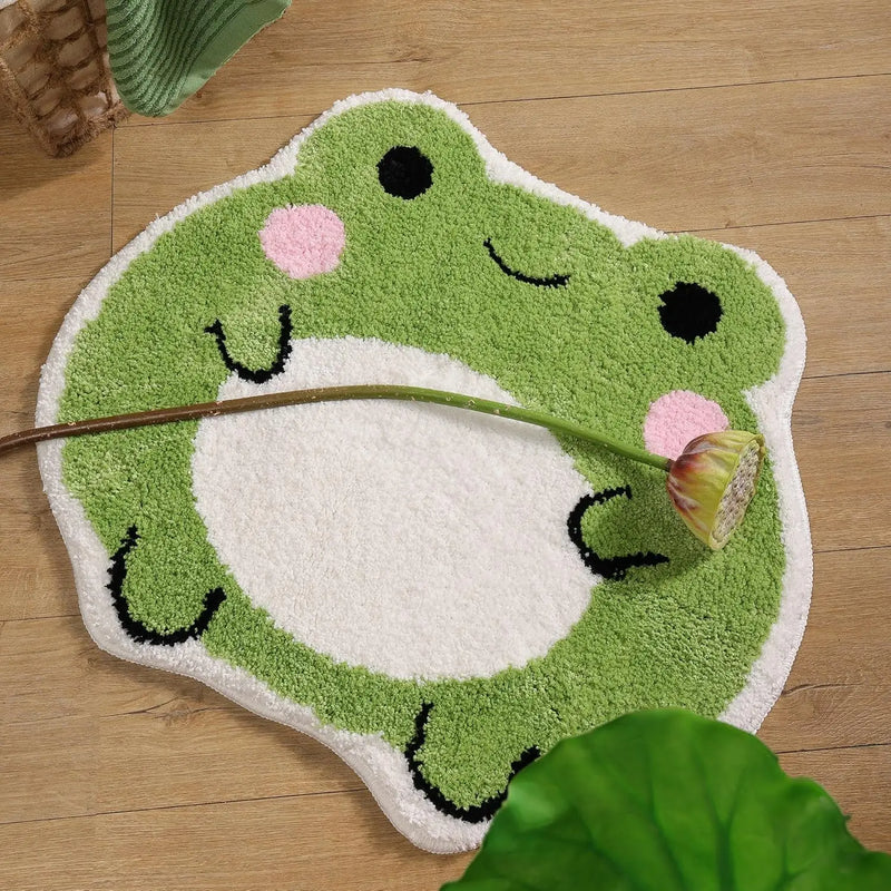 Tapis de Bain Antidérapant Motif Grenouille Ultra Absorbant