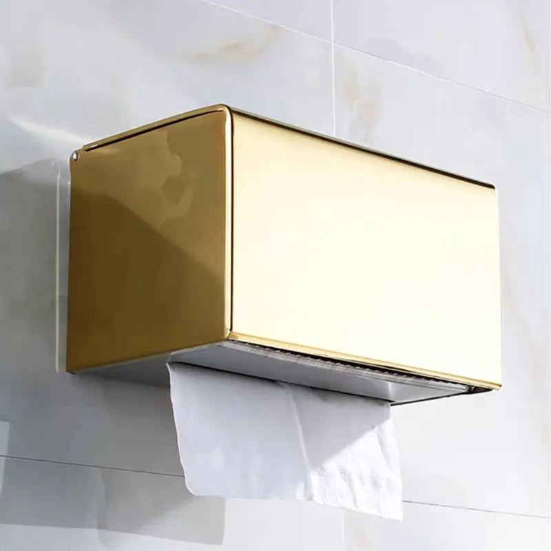 Porte-Papier Toilette Boîte Murale Inox avec Dessus Porte-Téléphone