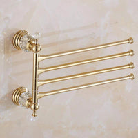 Accessoires Salle de Bain Doré à Cristal avec Gobelets Blancs, à la Pièce, 12 Articles