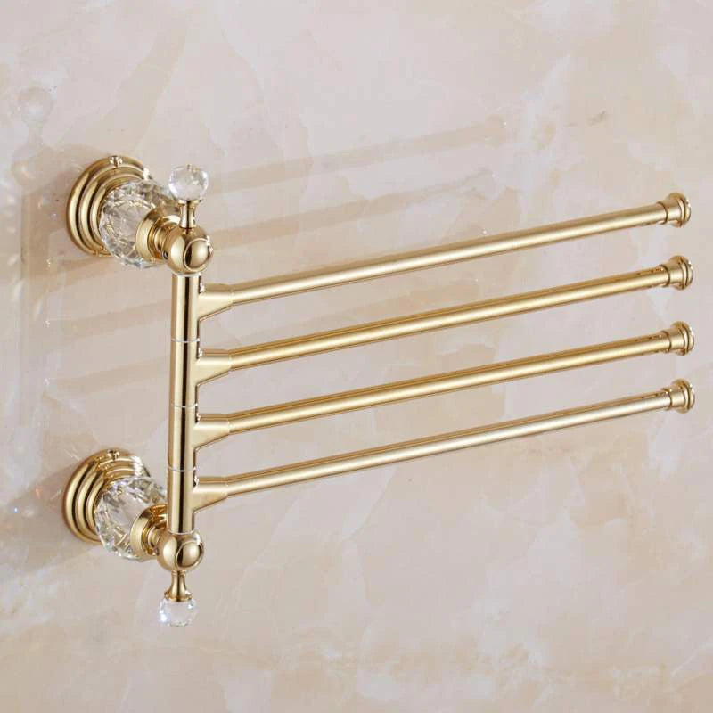 Accessoires Salle de Bain Doré à Cristal avec Gobelets Blancs, à la Pièce, 12 Articles