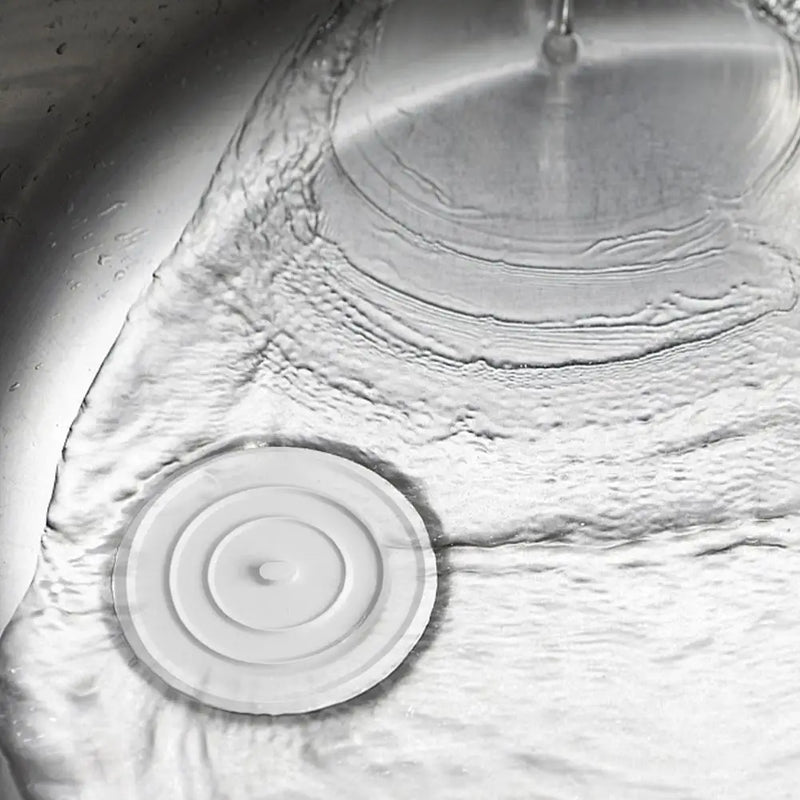 Bouchon de Baignoire Silicone Plat 11 cm Blanc pour Évier et Lavabo
