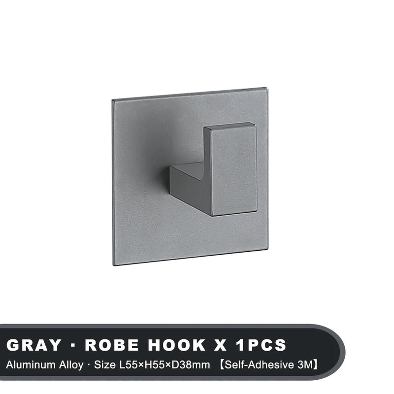 Patère Adhésive Sans Perçage Aluminium 1 à 6 Pièces