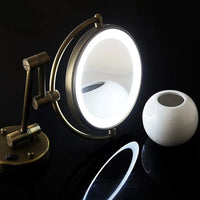 Miroir Grossissant Lumineux Mural Laiton Vieilli ou Doré x3, x5 ou x10