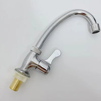 Robinet de Cuisine Eau Froide Col de Cygne Chromé, Pivotant 360°