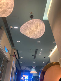Suspension Cuisine Soie Blanche LED, Diamètre 40 à 80 cm