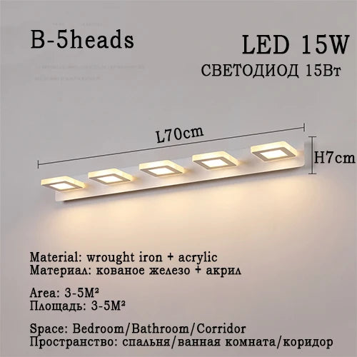 Applique LED Miroir Salle de Bain Étanche Ronde ou Carrée