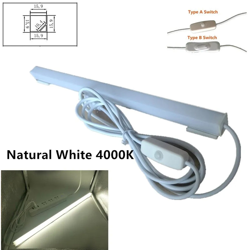 Réglette LED USB Sous Meuble Cuisine avec Interrupteur, 30 ou 50 cm