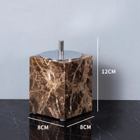 Accessoires Salle de Bain Marbre Marron Foncé à la Pièce, 9 Articles
