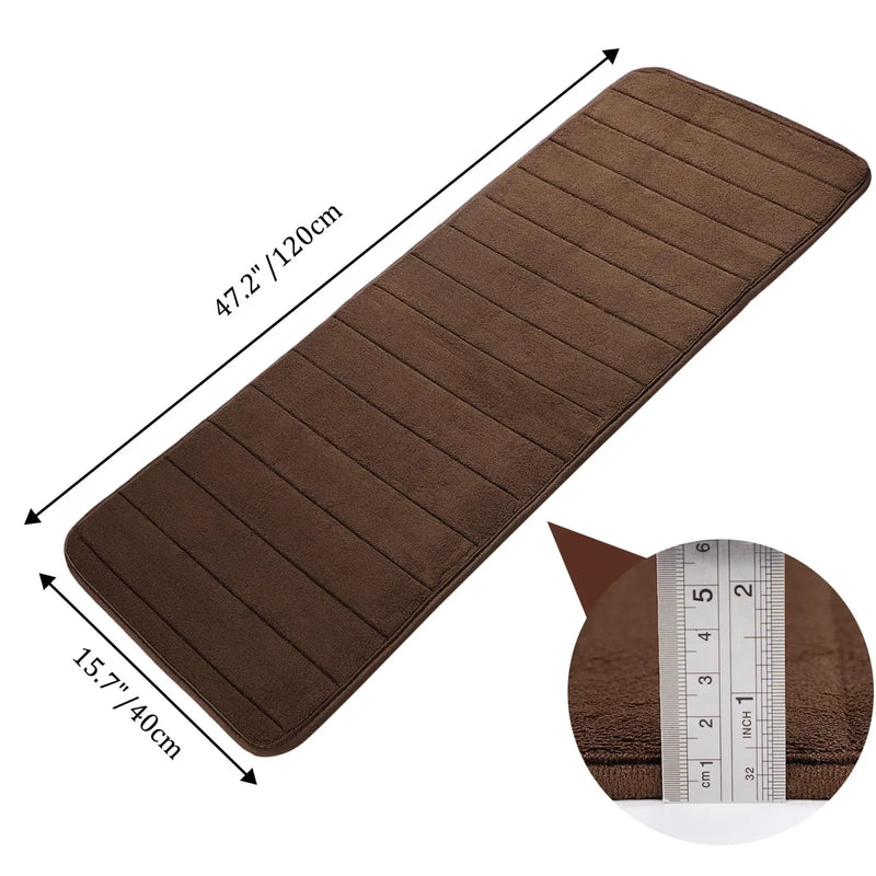 Tapis de Bain Mémoire de Forme Marron Extra-Long