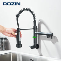 Robinet Cuisine Mural Eau Froide à Ressort Double Bec, 4 Finitions