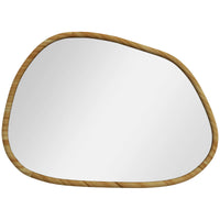 Miroir Mural Forme Irrégulière Bois Naturel 70 cm