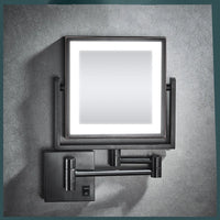 Miroir Grossissant LED Mural Bras Extensible Carré 3X