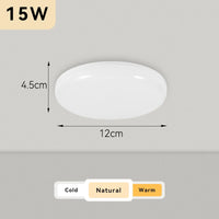 Plafonnier Cuisine LED Rond Ultra Plat 4,5 cm, Blanc ou Noir, 15 à 50 W