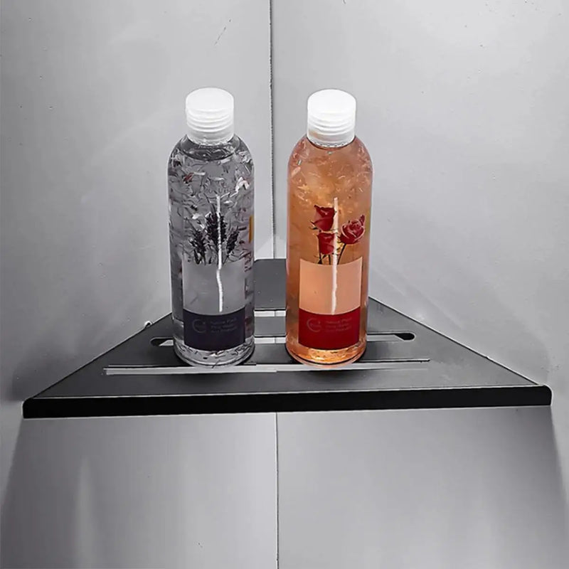 Étagère d'Angle Douche Inox Triangulaire 31 cm à l'Unité, Argent ou Noir