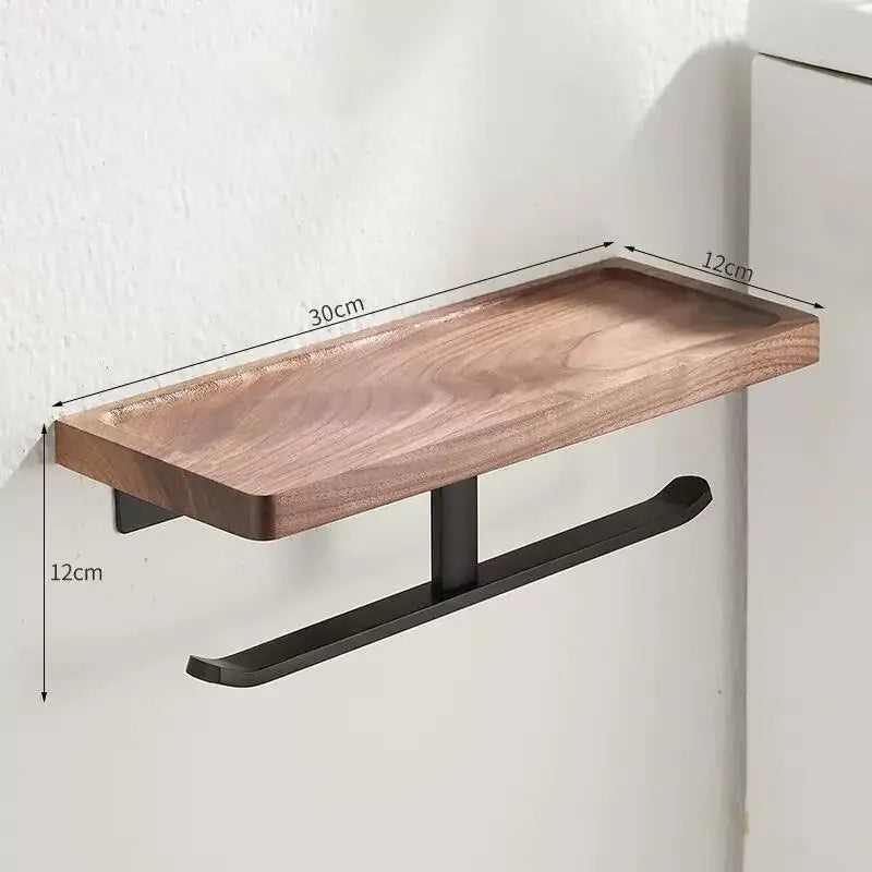 Accessoires Salle de Bain Bois Noyer Noir à la Pièce, 15 Articles