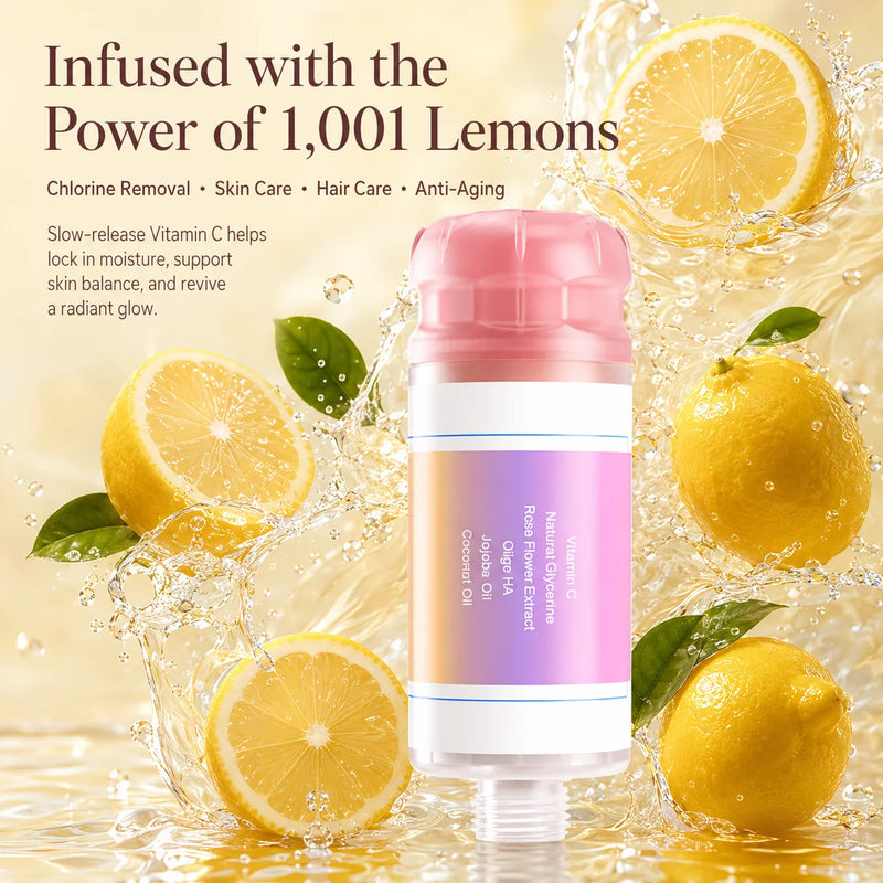 Pommeau de Douche Vitamine C Anneau Étoilé Parfumé Rose, Magnolia ou Iris