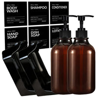 Distributeur de Savon Mural Douche Sans Perçage Lot de Flacons