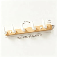 Set Accessoires Salle de Bain Bois et Blanc 7 Pièces