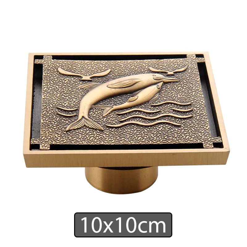 Bonde de Douche Carrée Laiton Multi Finitions 10 à 30 cm