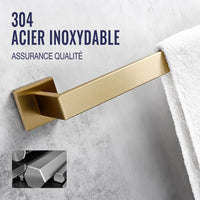 Accessoires Salle de Bain Doré Brossé à la Pièce ou en Kit