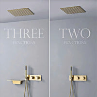 Douche Encastrable Thermostatique Pomme de Pluie Carrée, Plafond ou Mural, 4 Finitions