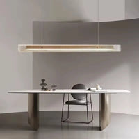 Suspension Cuisine Îlot Linéaire Verre Cannelé Noir ou Doré, 100 à 170 cm