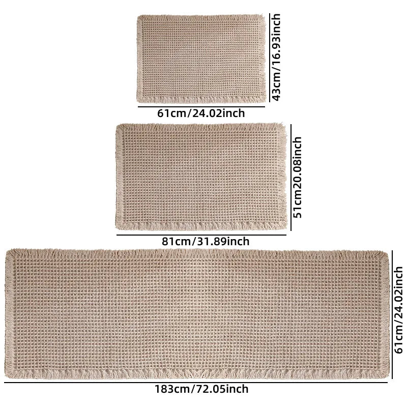 Tapis de Bain à Pompons Antidérapant Ultra Absorbant