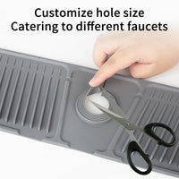 Tapis de Robinet Silicone Anti-Éclaboussures 36,5 ou 44,4 cm, Gris ou Noir