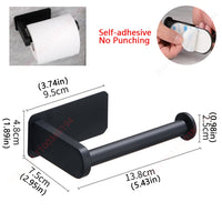 Accessoires Salle de Bain Adhésifs Sans Perçage Noir, Doré ou Argent à la Pièce, 24 Articles