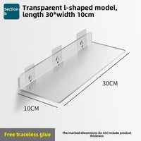Étagère Salle de Bain Murale en Acrylique Transparente, Sans Perçage