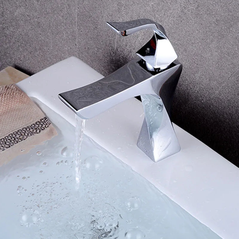 Mitigeur Lavabo Design Torsadé, Doré ou Chromé, Bas ou Haut