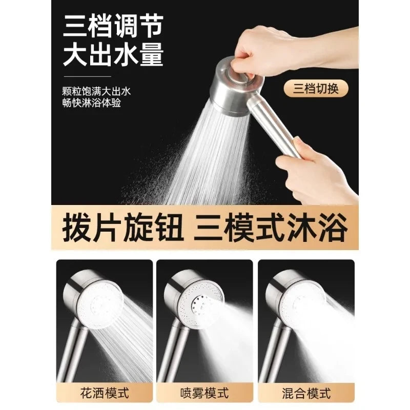 Pommeau de Douche Inox 304, 3 ou 5 Modes, Accessoires à la Pièce