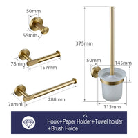Porte-Serviette Mural Doré Brossé Kit Modulable