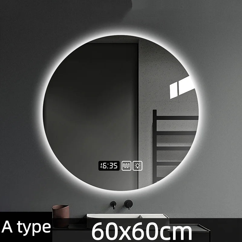 Miroir LED Rond Salle de Bain Anti-Buée Tactile 60 cm