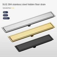 Caniveau de Douche Inox 304 Noir, Doré, Brossé, 20 à 60 cm