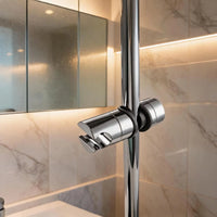 Support Douchette Rotatif Chromé en ABS pour Rail de Douche 18-25 mm