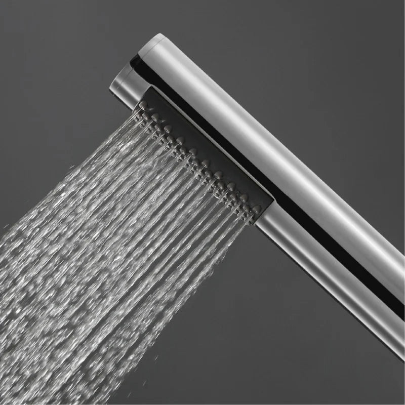 Pommeau de Douche Cylindrique Inox, 9 Finitions, Seul ou avec Flexible
