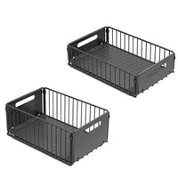 Organisateur de Placard de Cuisine Coulissant, 2 Paniers sur Rails, Noir