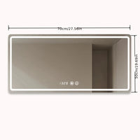 Miroir LED Salle de Bain Rectangulaire Mural Variateur Tactile